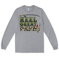 Heather Grey reel great papa Long Sleeve Tee - Artiststas