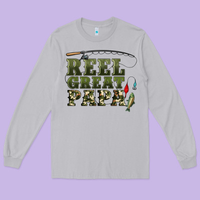 Reel Great Papa Long Sleeve Tee Designed By Artiststas