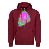 Burgundy tie dye patch Zipper Hoodie - RanaPortraitStore