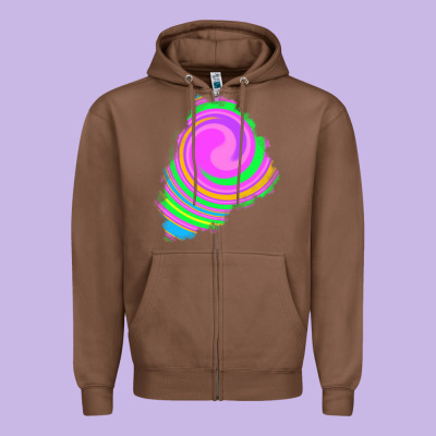 Tie Dye Patch Zipper Hoodie Designed By Ranaportraitstore