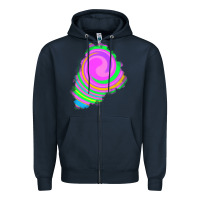 Navy tie dye patch Zipper Hoodie - RanaPortraitStore