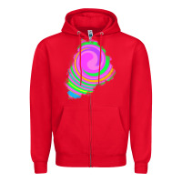 Red tie dye patch Zipper Hoodie - RanaPortraitStore