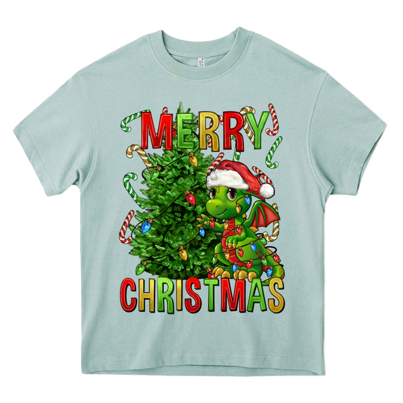 Merry Christmas Dragon Heavy Core Tee by FaDigitalArtStudio | Teevron