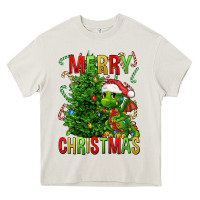 Cream merry christmas dragon Heavy Core Tee - FaDigitalArtStudio