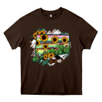 Chocolate Brown Connecticut State Map Heavy Core Tee - RanaPortraitStore