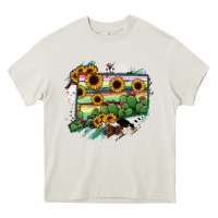 Cream Connecticut State Map Heavy Core Tee - RanaPortraitStore