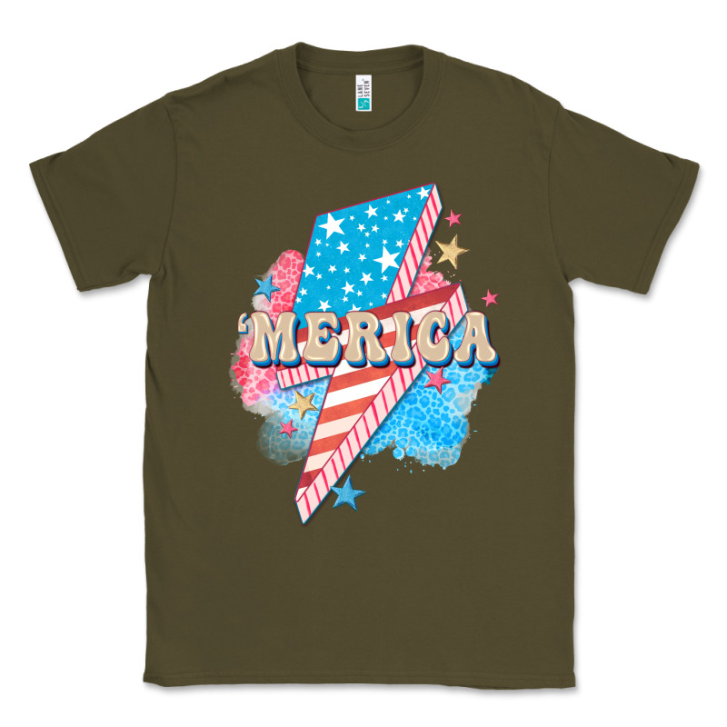 Merica Leopard Lightning Bolt Classic Tee by FaDigitalArtStudio | Teevron