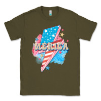 Army Green Merica leopard lightning bolt Classic Tee - FaDigitalArtStudio