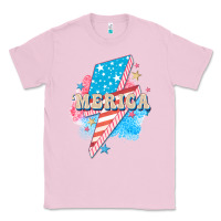 Bubblegum Pink Merica leopard lightning bolt Classic Tee - FaDigitalArtStudio