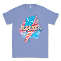 Colony Blue Merica leopard lightning bolt Classic Tee - FaDigitalArtStudio