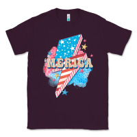 Plum Merica leopard lightning bolt Classic Tee - FaDigitalArtStudio
