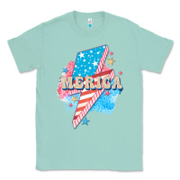 Seafoam Merica leopard lightning bolt Classic Tee - FaDigitalArtStudio