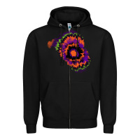 Black tie dye patch Zipper Hoodie - RanaPortraitStore