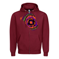 Burgundy tie dye patch Zipper Hoodie - RanaPortraitStore