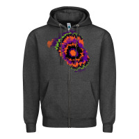 Charcoal Heather tie dye patch Zipper Hoodie - RanaPortraitStore