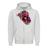 Dove Grey tie dye patch Zipper Hoodie - RanaPortraitStore