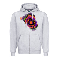Heather Grey tie dye patch Zipper Hoodie - RanaPortraitStore