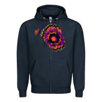 Navy tie dye patch Zipper Hoodie - RanaPortraitStore