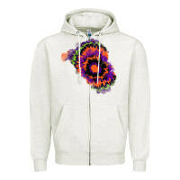 Oatmeal Heather tie dye patch Zipper Hoodie - RanaPortraitStore