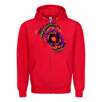 Red tie dye patch Zipper Hoodie - RanaPortraitStore