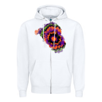 White tie dye patch Zipper Hoodie - RanaPortraitStore