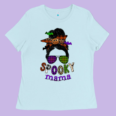 Spooky Mama Ladies Tee Designed By Sublimationcraftshop