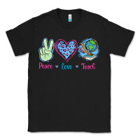 Black Peace Love Teach Classic Tee - Jasminsmagicworld