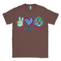 Chestnut Peace Love Teach Classic Tee - Jasminsmagicworld