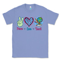 Colony Blue Peace Love Teach Classic Tee - Jasminsmagicworld