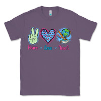 Lavender Peace Love Teach Classic Tee - Jasminsmagicworld