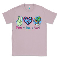 Lilac Peace Love Teach Classic Tee - Jasminsmagicworld
