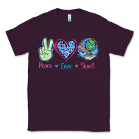 Plum Peace Love Teach Classic Tee - Jasminsmagicworld