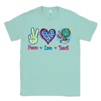 Seafoam Peace Love Teach Classic Tee - Jasminsmagicworld