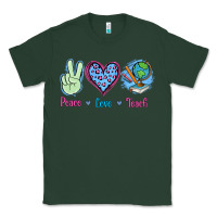 Sports Green Peace Love Teach Classic Tee - Jasminsmagicworld
