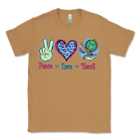 Toasted Coconut Peace Love Teach Classic Tee - Jasminsmagicworld