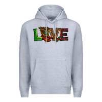 Heather Grey Christmas boots love Premium Hoodie - RanaPortraitStore