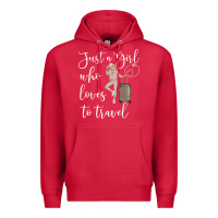 Cardinal just a girl who loves to travel traveling women nomad t shirt Premium Hoodie - baoMotion
