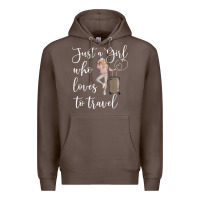 Coffee just a girl who loves to travel traveling women nomad t shirt Premium Hoodie - baoMotion