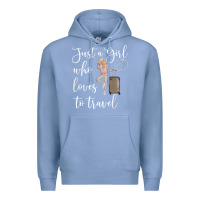 Colony Blue just a girl who loves to travel traveling women nomad t shirt Premium Hoodie - baoMotion