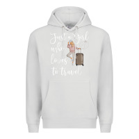 Dove Grey just a girl who loves to travel traveling women nomad t shirt Premium Hoodie - baoMotion