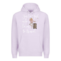 Lilac just a girl who loves to travel traveling women nomad t shirt Premium Hoodie - baoMotion