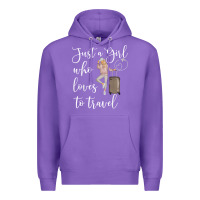 Purple just a girl who loves to travel traveling women nomad t shirt Premium Hoodie - baoMotion