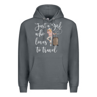 Rock just a girl who loves to travel traveling women nomad t shirt Premium Hoodie - baoMotion