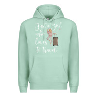 Seafoam just a girl who loves to travel traveling women nomad t shirt Premium Hoodie - baoMotion