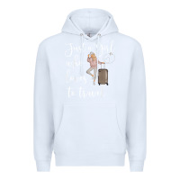 White just a girl who loves to travel traveling women nomad t shirt Premium Hoodie - baoMotion