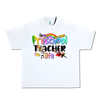 White Preschool Teacher Life Urban Heavy Tee - LillyAllenDesigns