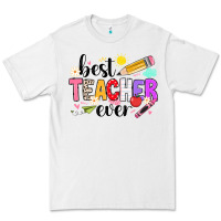 White iBest Teacher Ever Premium Tee - CowhideDigitalArt