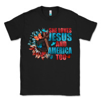 Black She love Jesus and America too Classic Tee - FaDigitalArtStudio