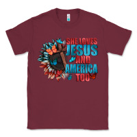 Burgundy She love Jesus and America too Classic Tee - FaDigitalArtStudio