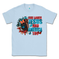 Dusty Blue She love Jesus and America too Classic Tee - FaDigitalArtStudio